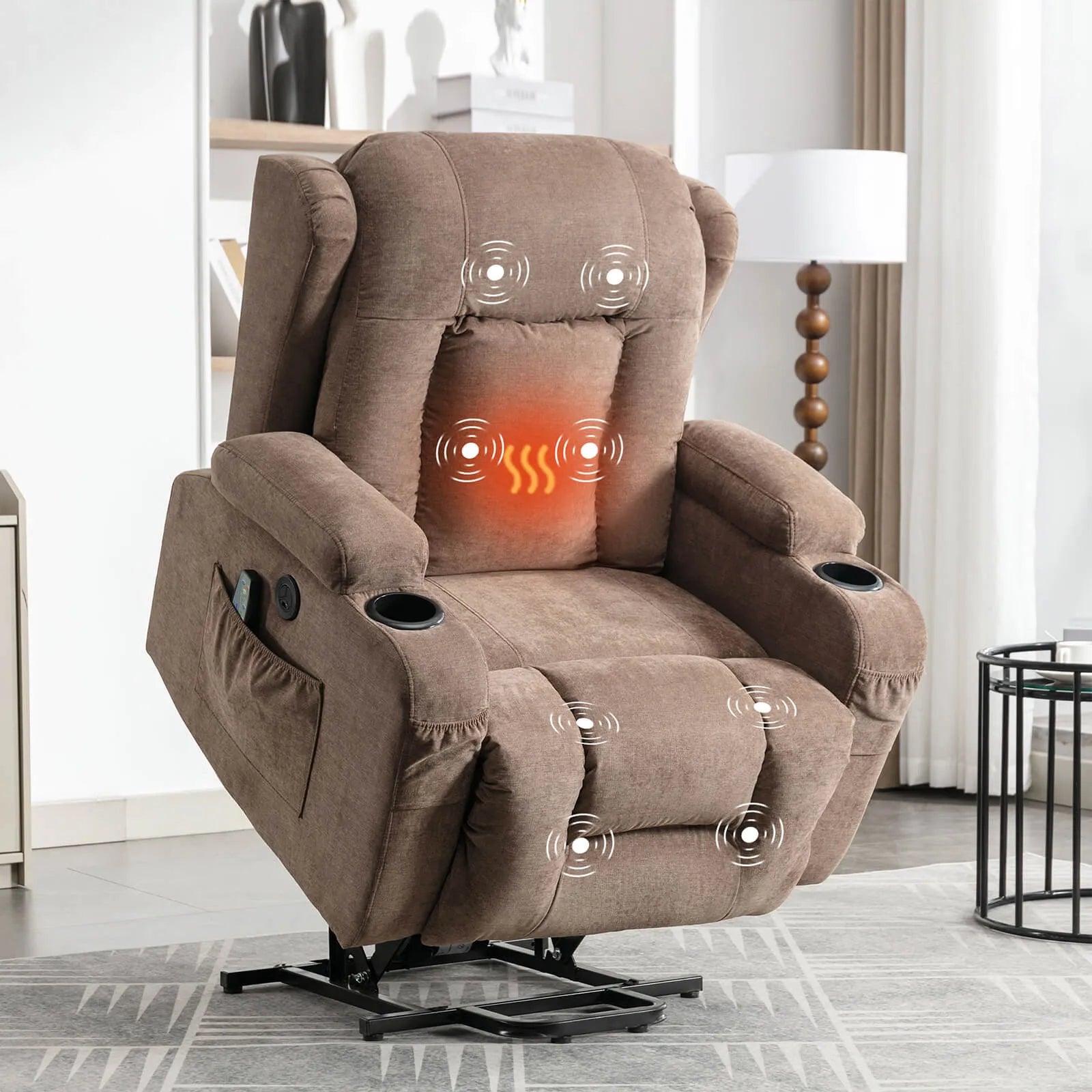 lift recliner with heat and massage