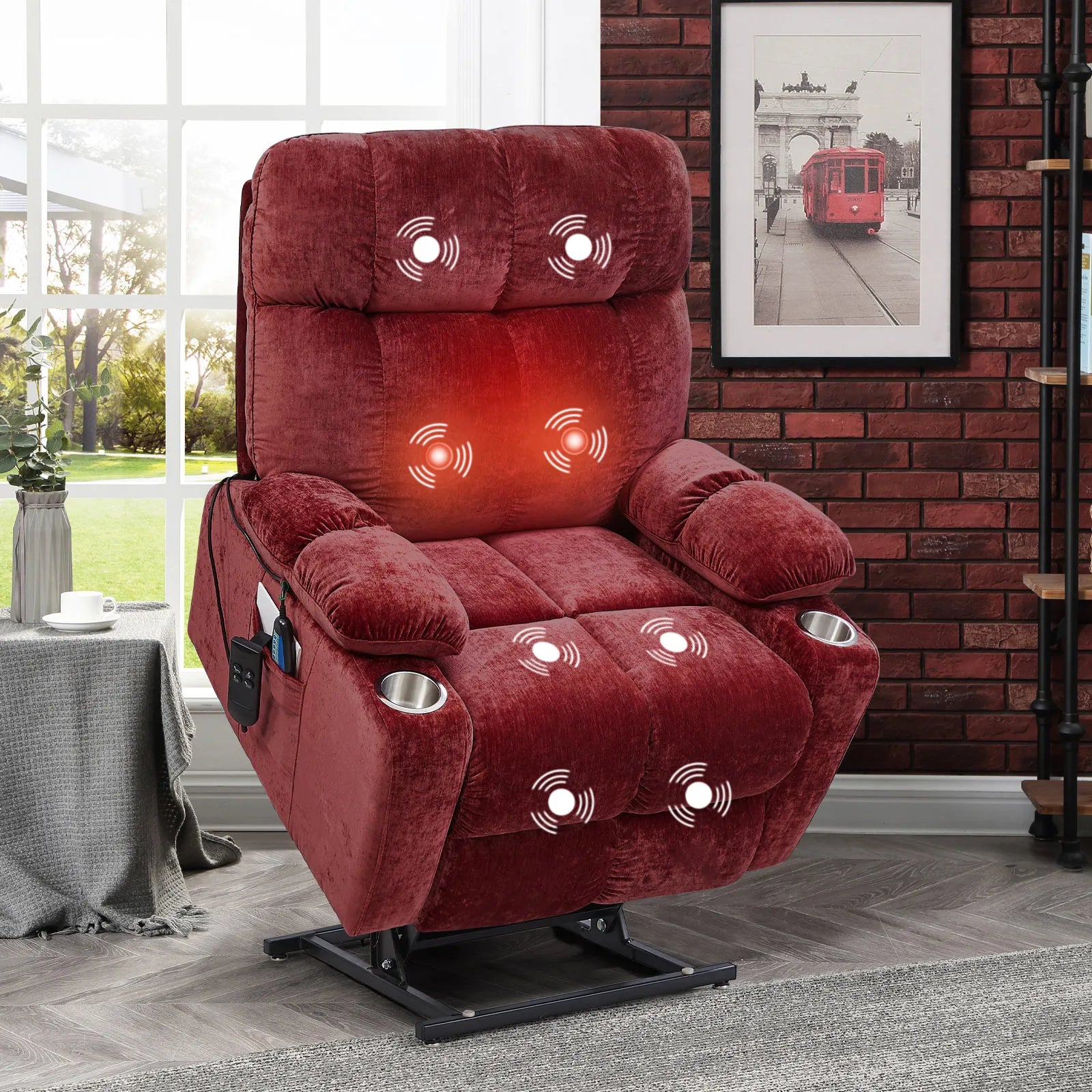 lift recliner with heat and massage