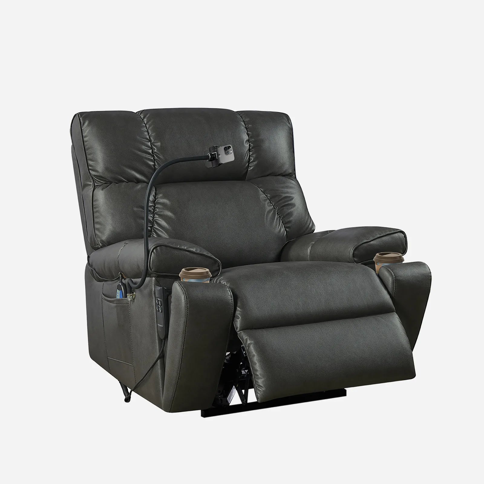 black leather lift recliner chair