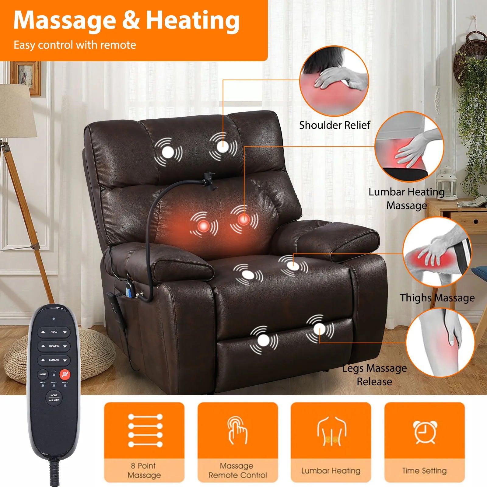 power lift recliner with heat