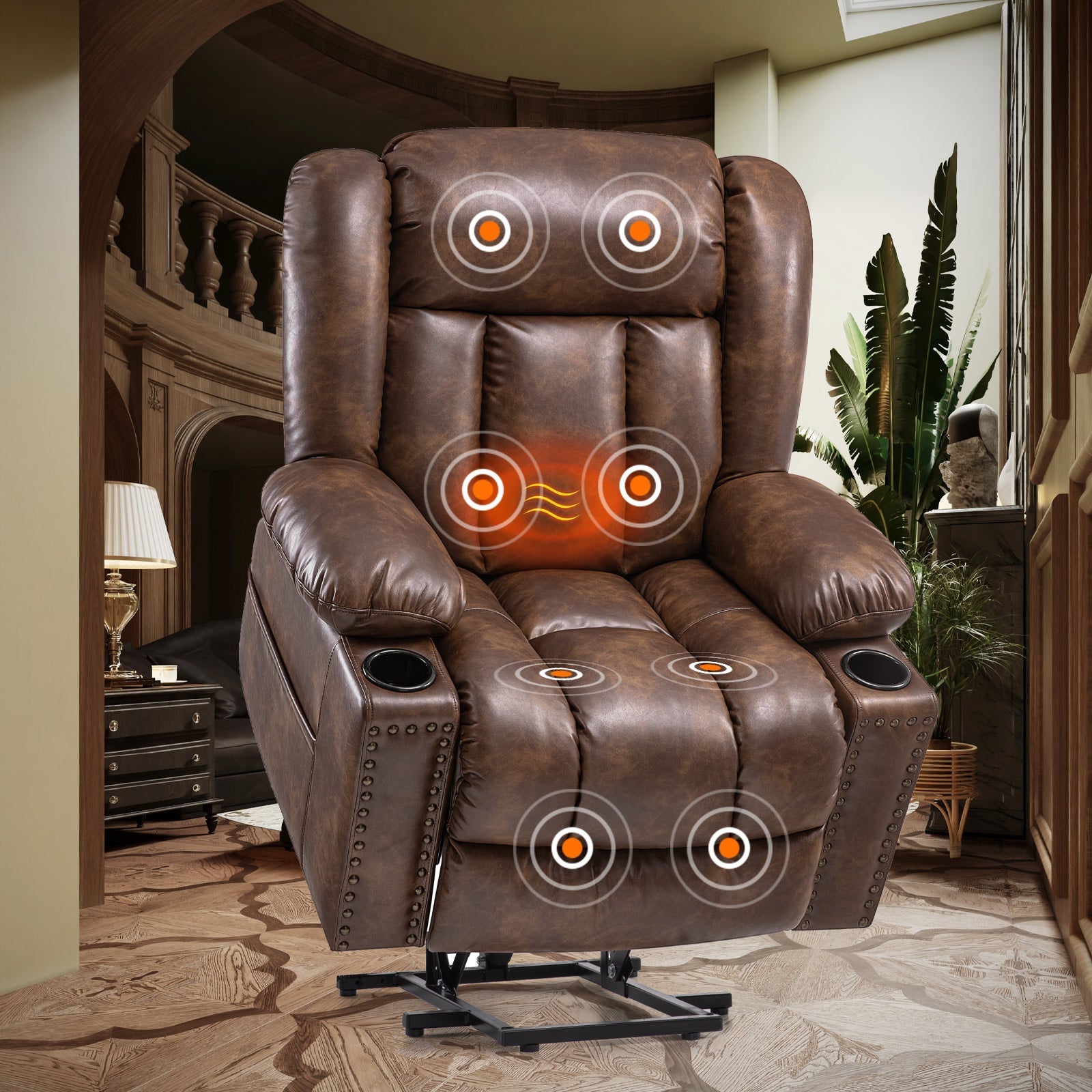 caramel power lift recliner chair