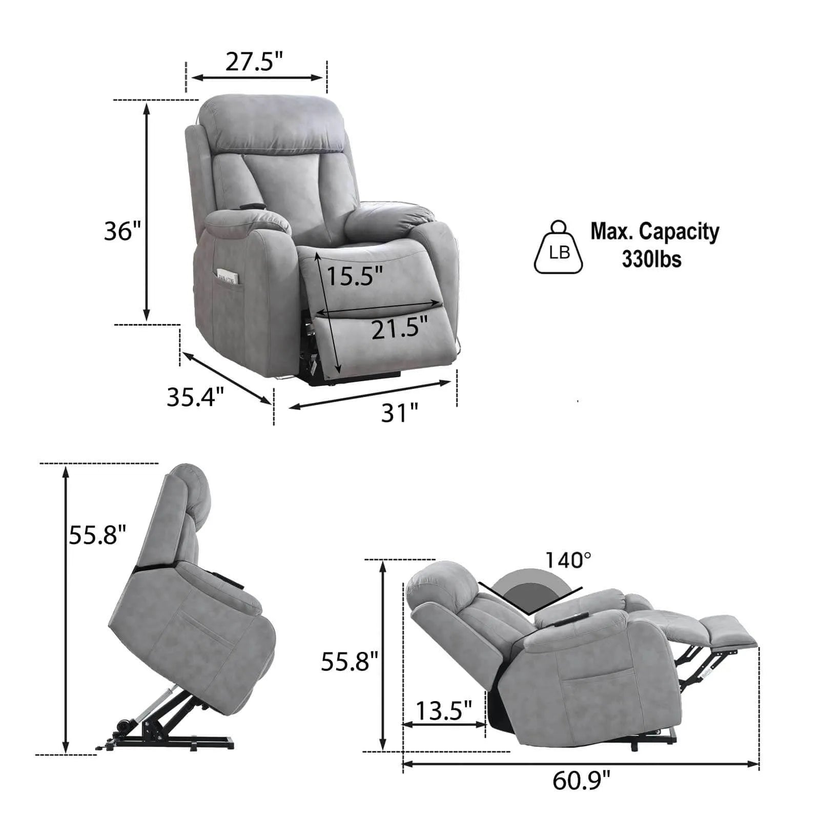 light gray lift recliner chairs