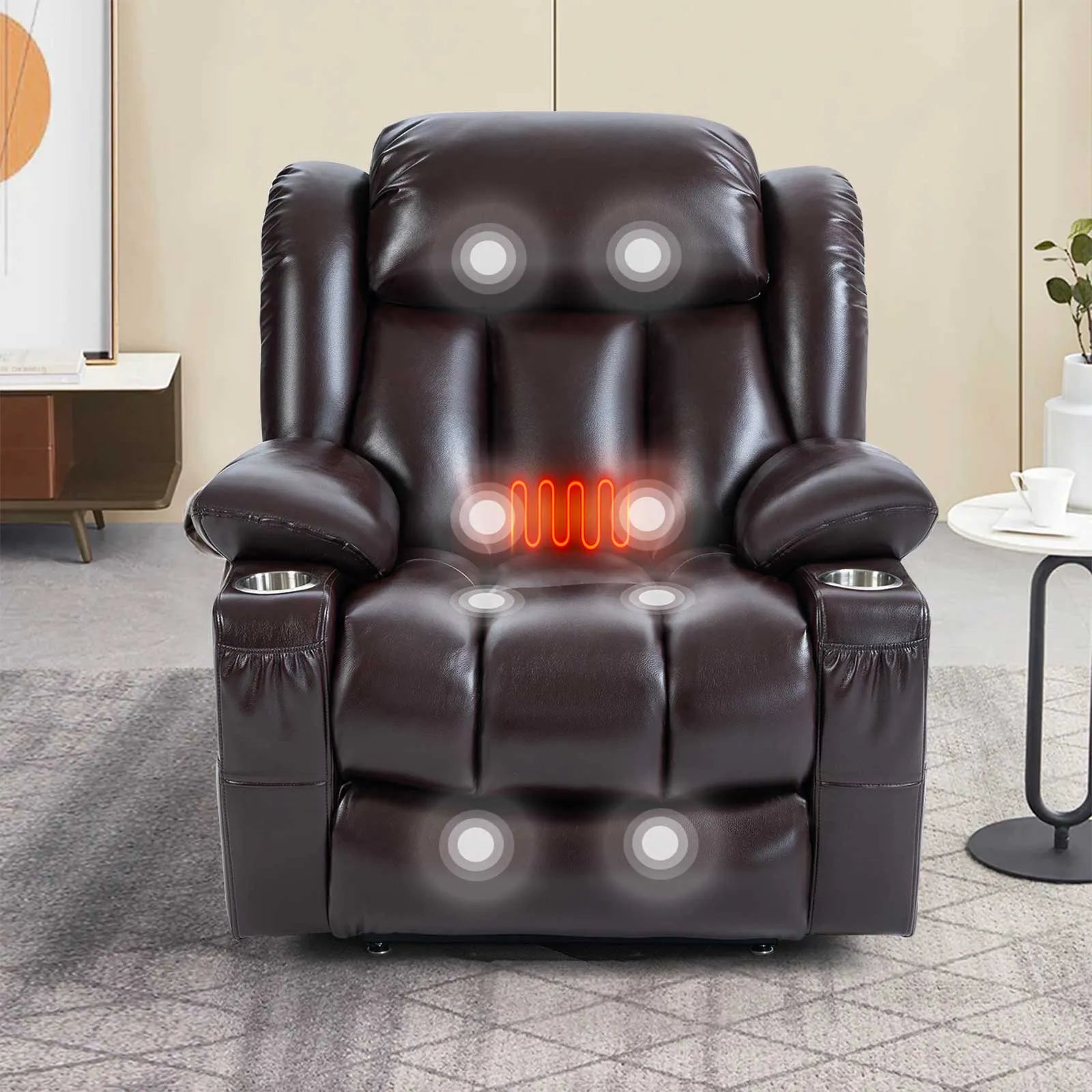 brown leather lift recliner chair