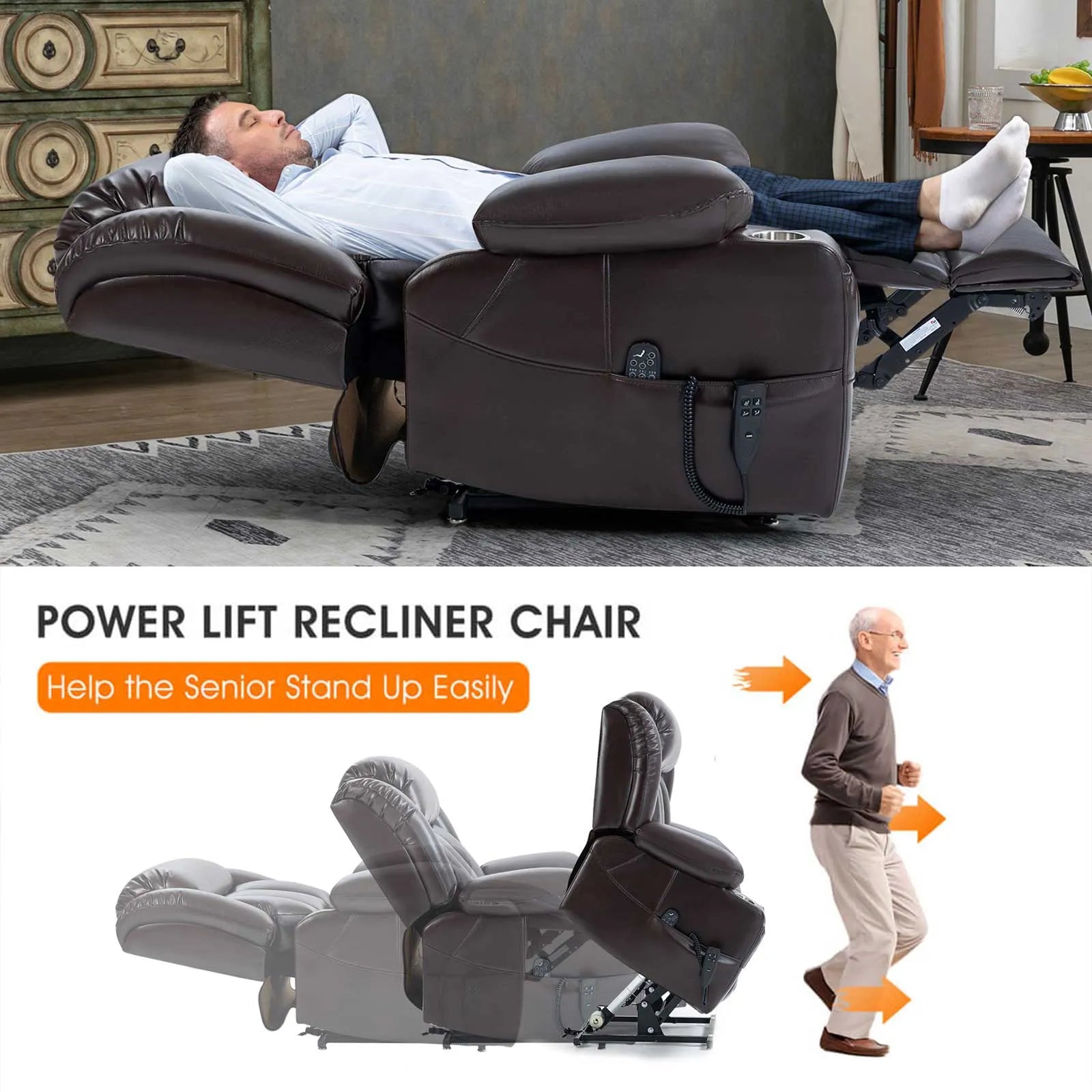 leather lift recliners