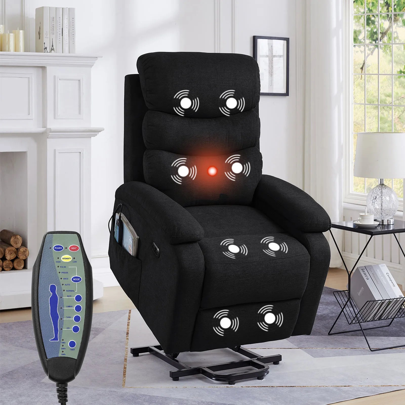 3 position lift recliner chair with heat and massage