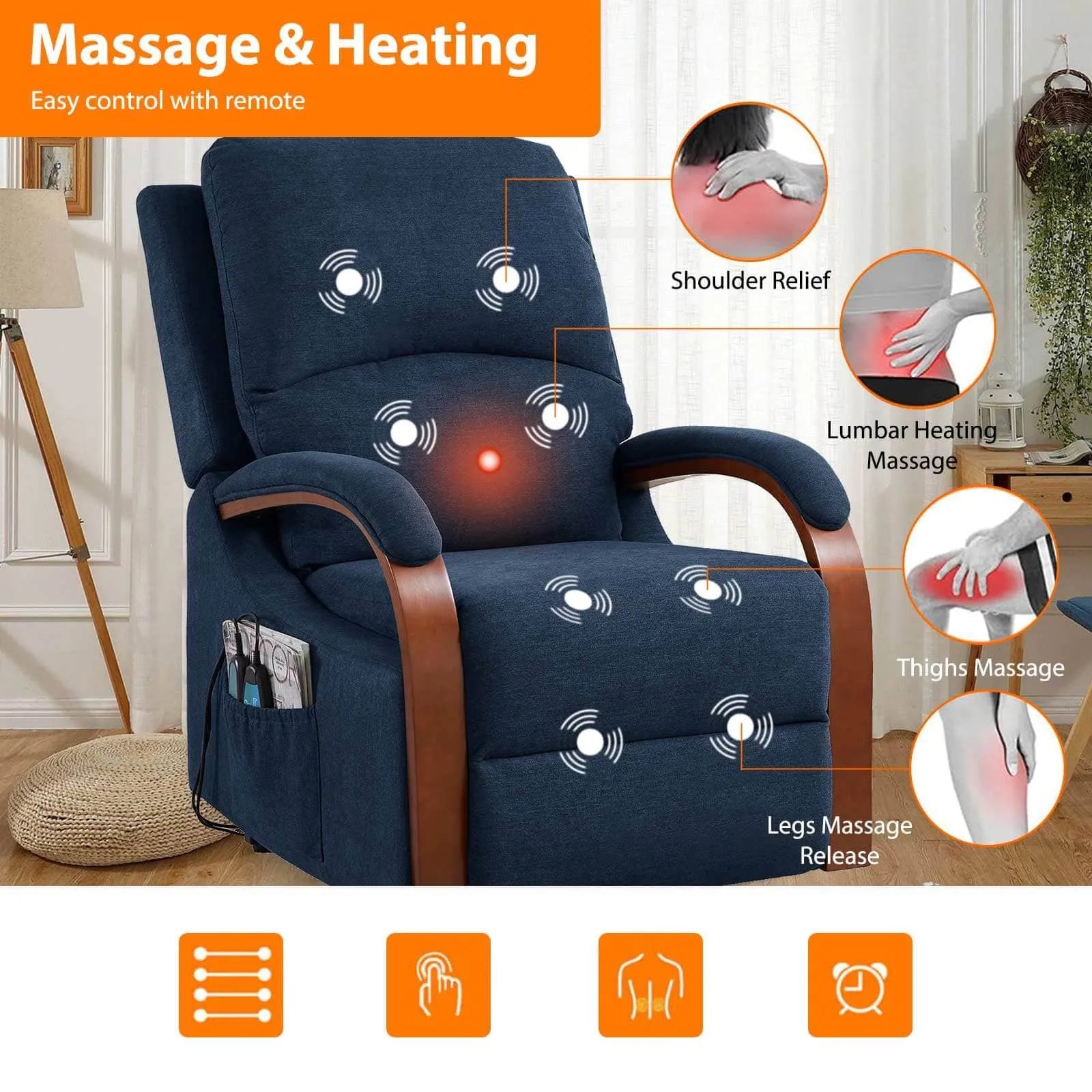 power lift recliner chair with heat and massage