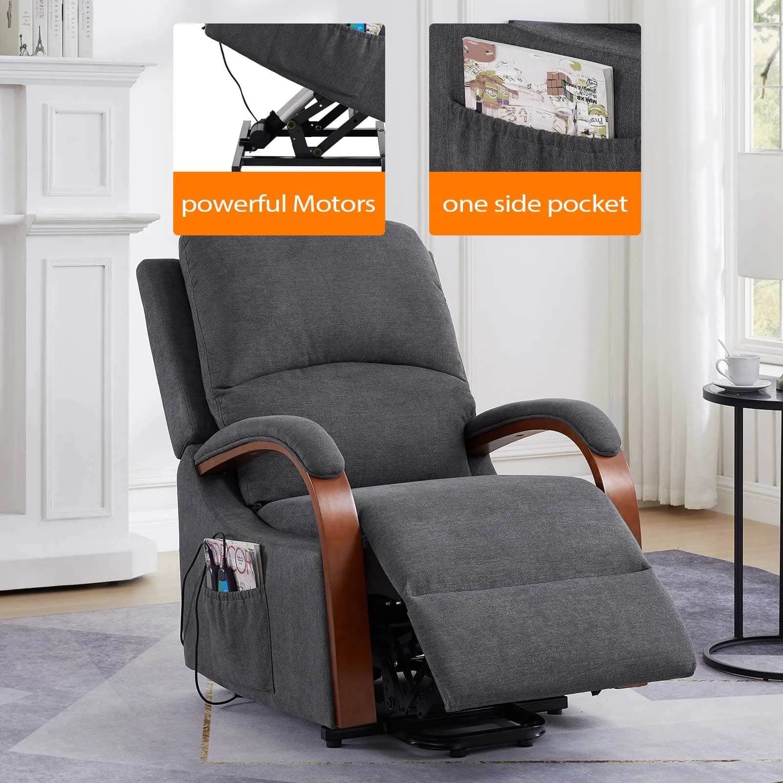 power lift recliner chair with armrest