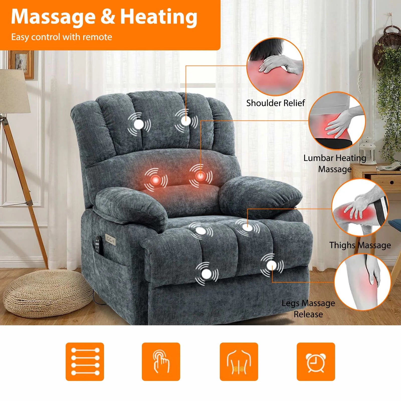 lift recliner chair with heat and masage