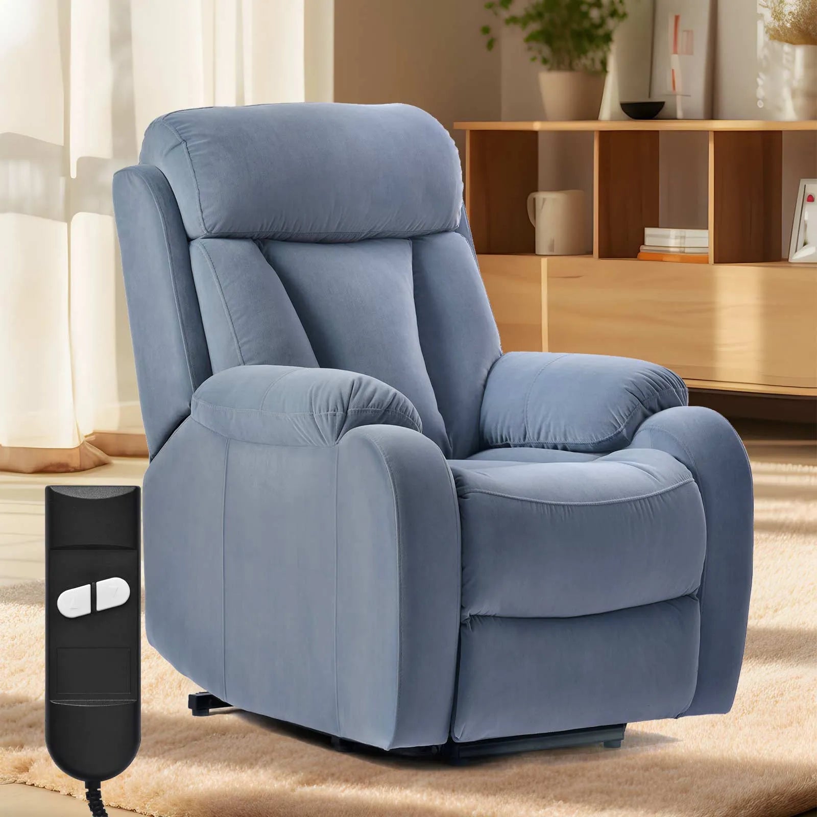 light blue lift recliner chair