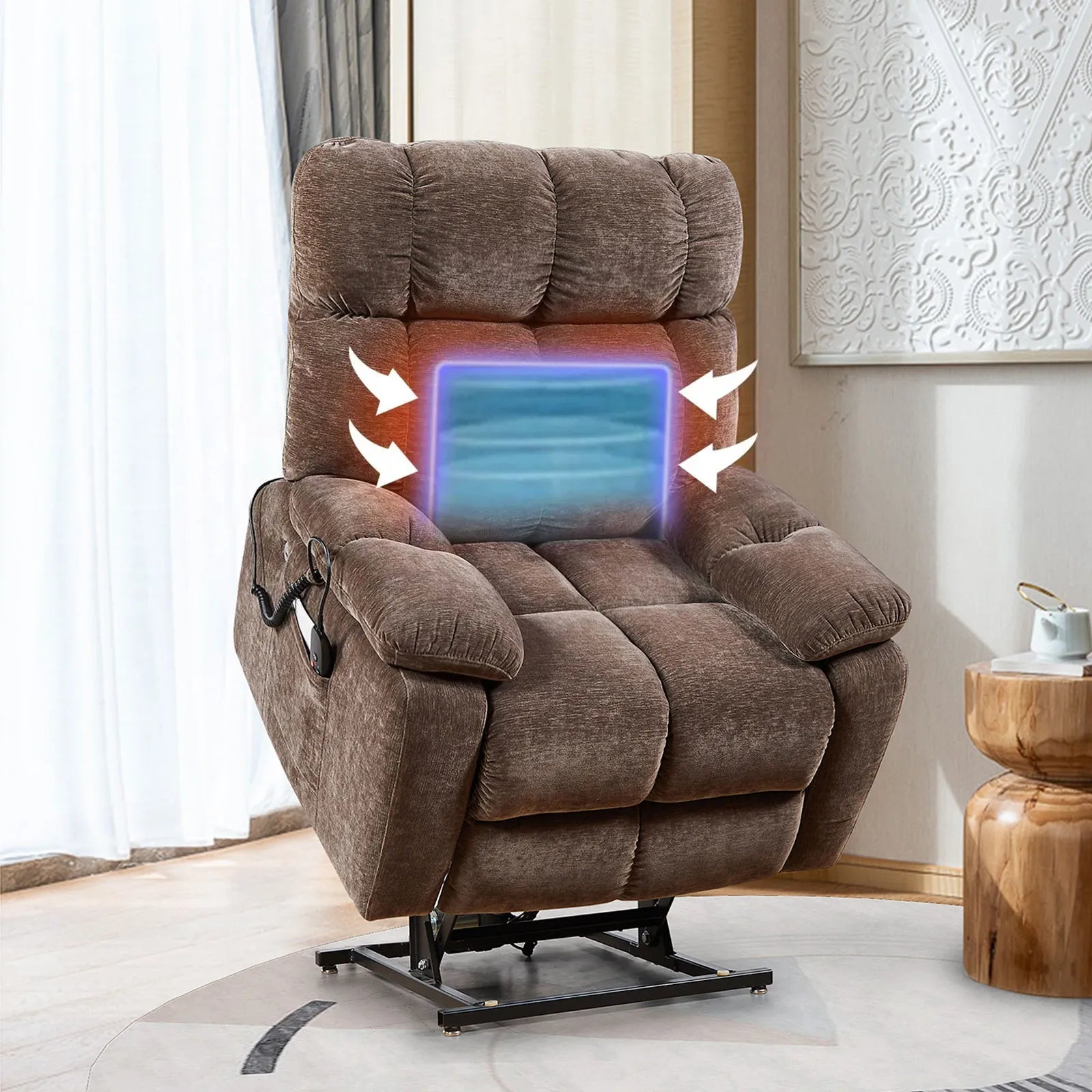 lift recliner chair with lumbar support for users