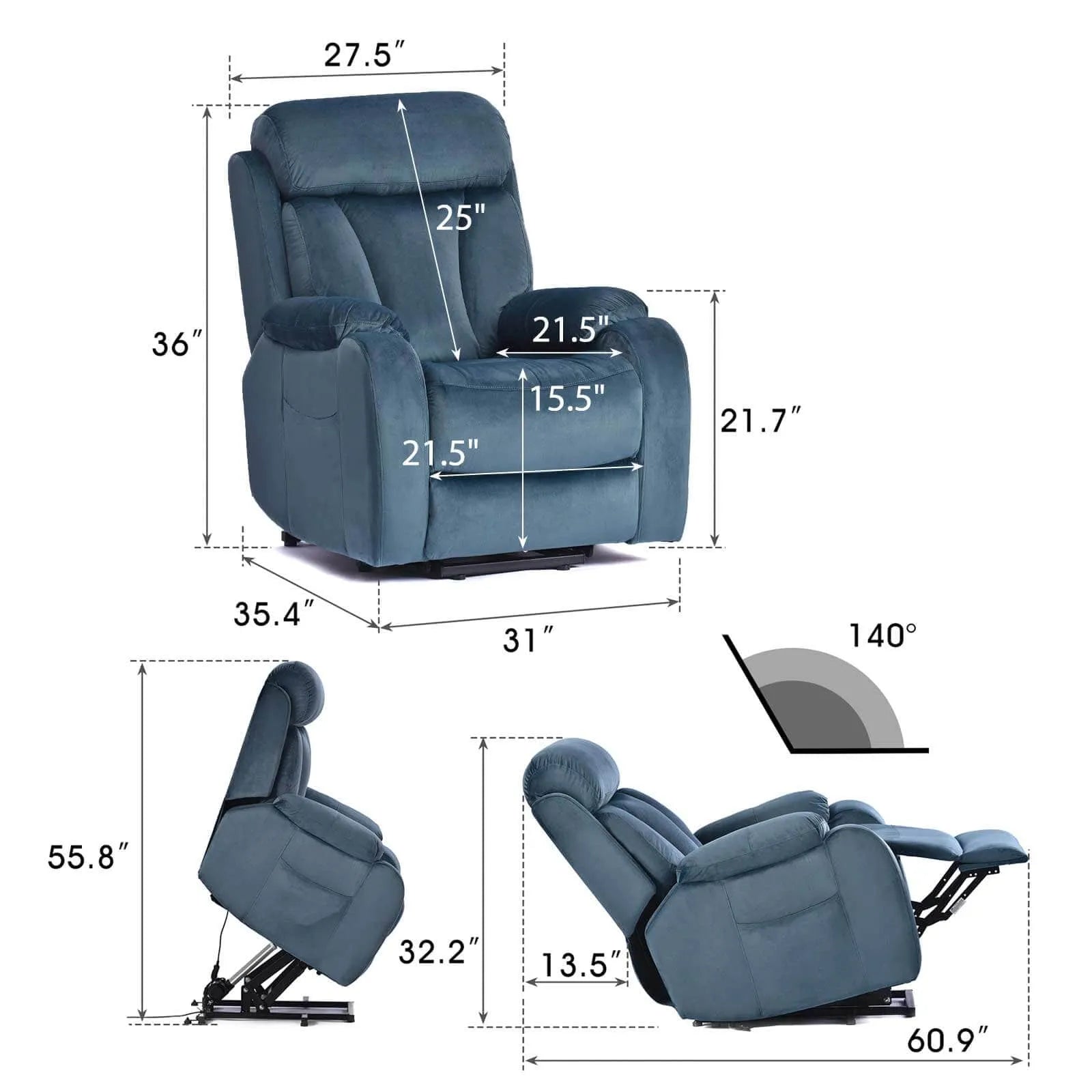 lift recliner chairs size