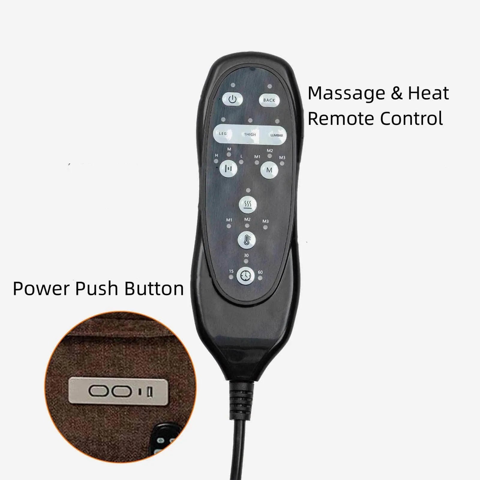 Power push button and remote control of lift chair