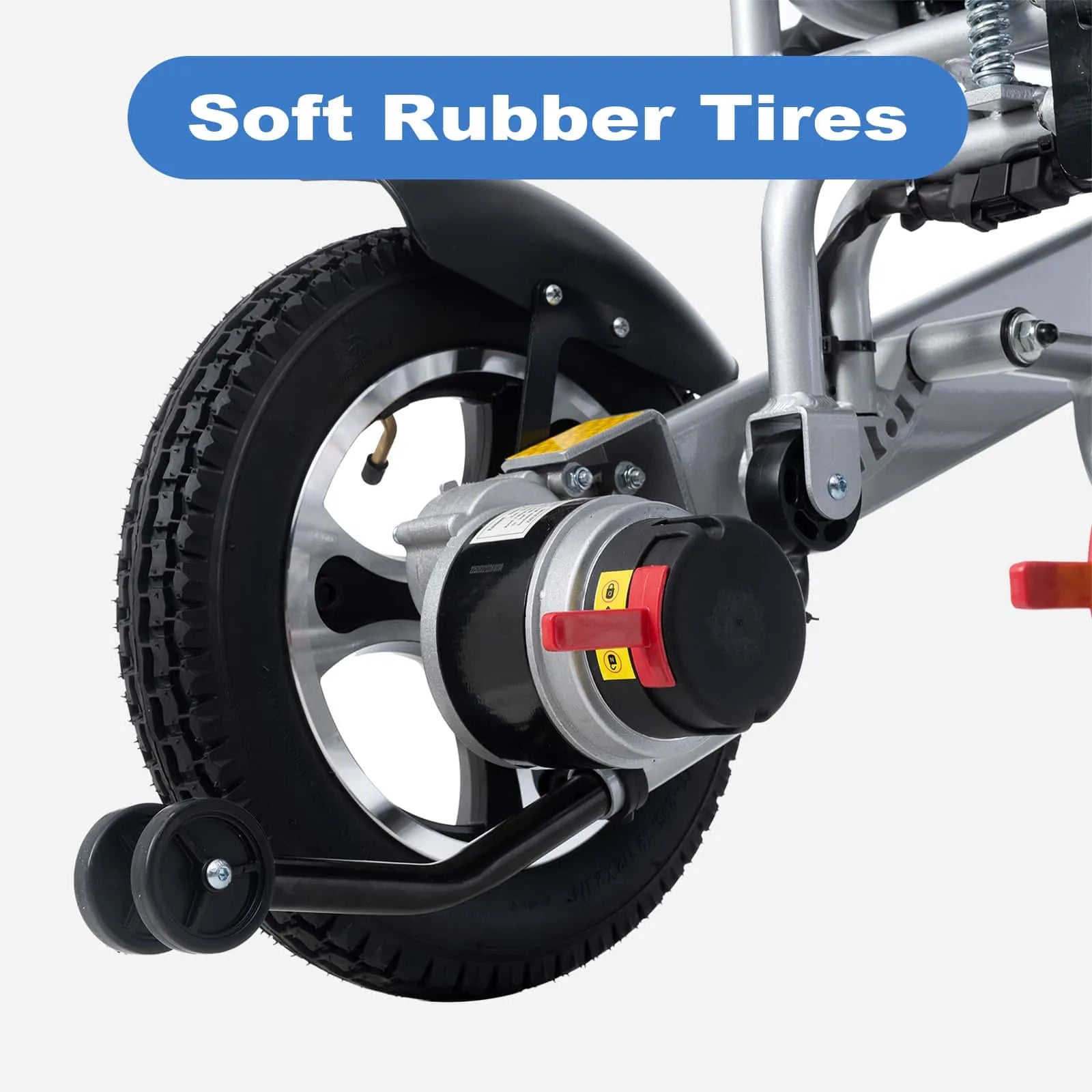 soft rubber tires of wheelchair